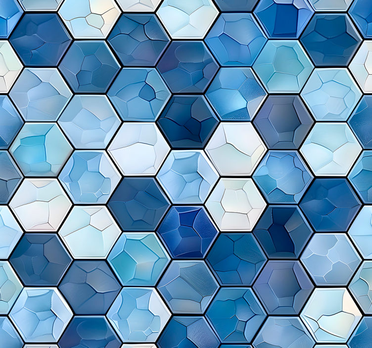 办公室墙纸 蓝色瓷砖效果 - TenStickers