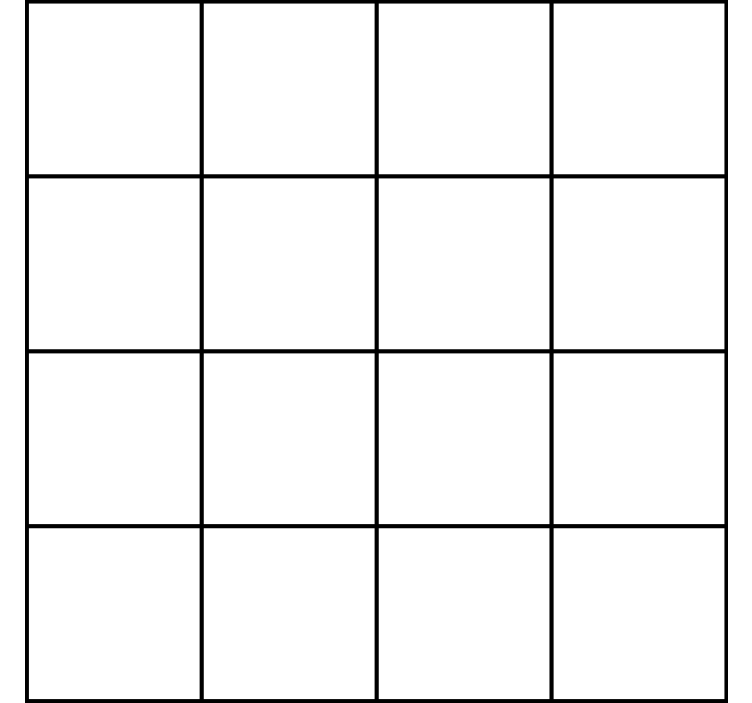 墙纸 方形墙纸 黑色和白色细线 - TenStickers