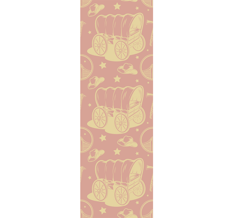 儿童墙纸牛仔与马车 - TenStickers