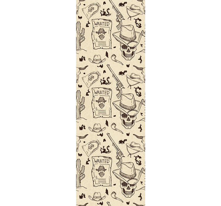 复古墙纸牛仔求贤骷髅设计 - TenStickers