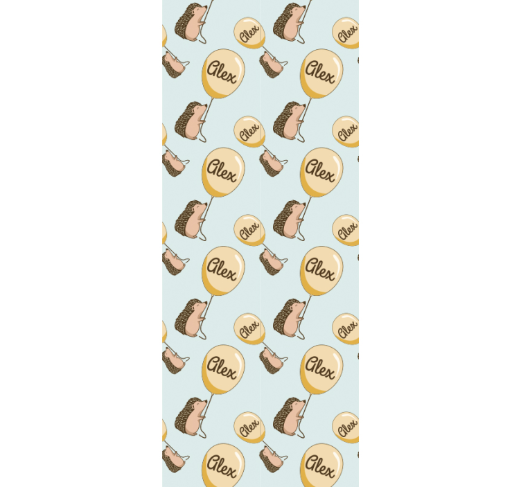 儿童墙纸：气球刺猬与名字 - TenStickers