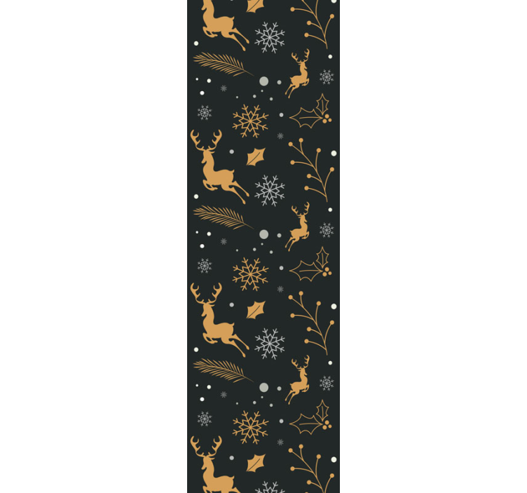 墙纸 圣诞 金色驯鹿图案 - TenStickers