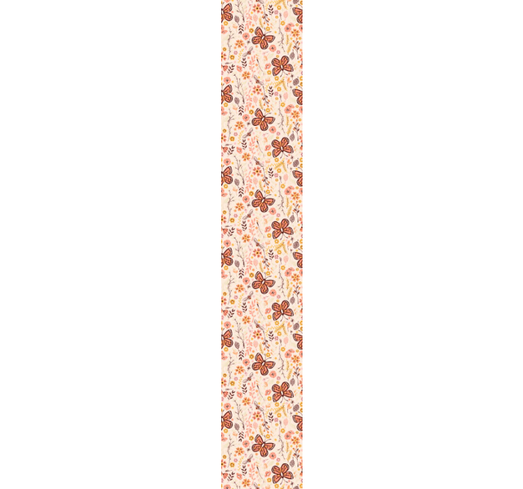 墙纸 蝴蝶壁纸 粉色花朵 - TenStickers