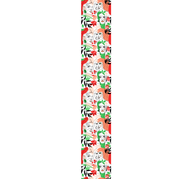 墙纸 抽象 面孔与花卉 - TenStickers