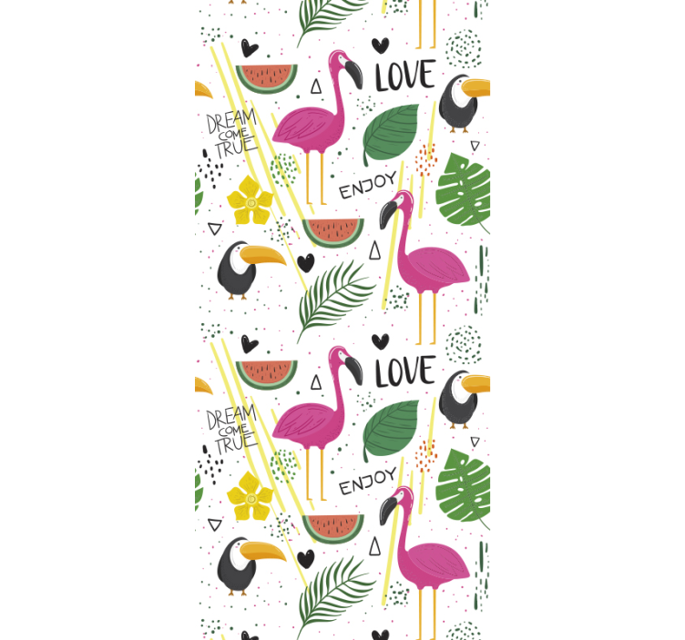 儿童墙纸梦幻火烈鸟 - TenStickers