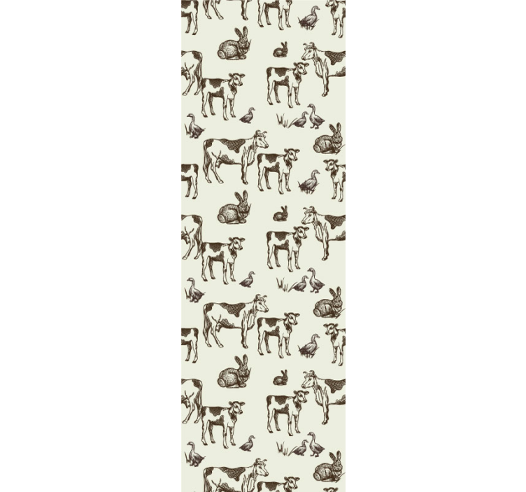 墙纸 动物壁纸 农场动物素描 - TenStickers