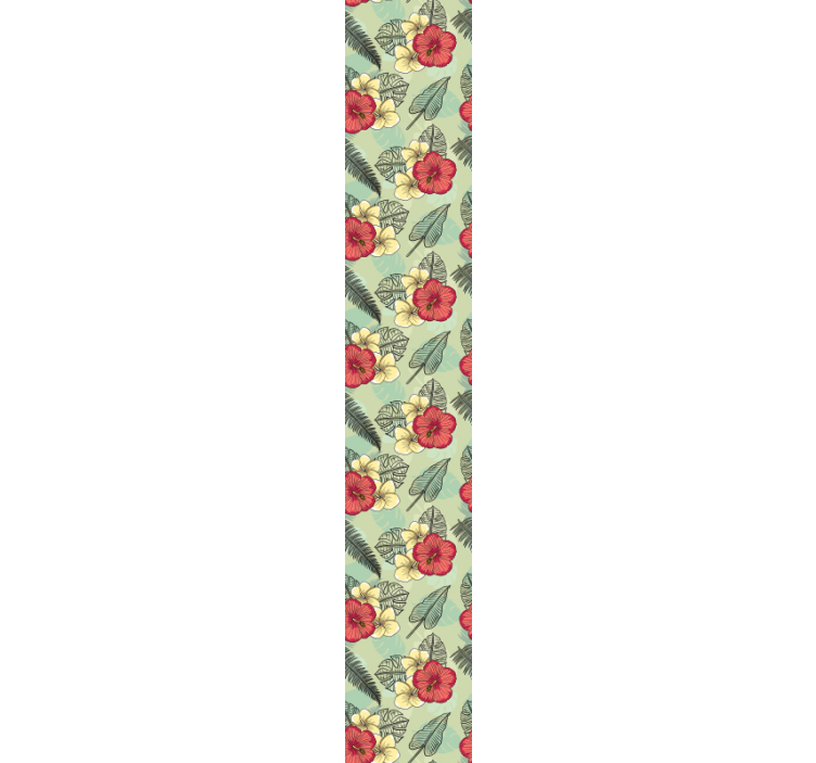 墙纸花卉绿色热带花卉组合 - TenStickers