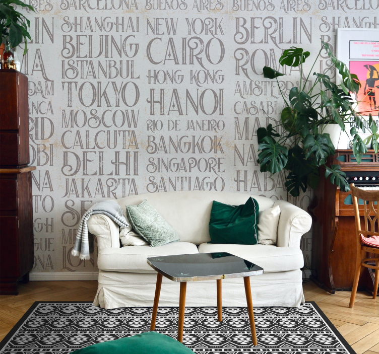 墙纸 刻字 城市名称排版 - TenStickers