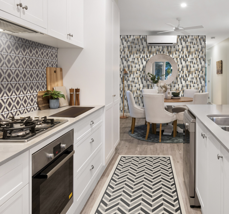 墙纸三角棕色图案混合 - TenStickers