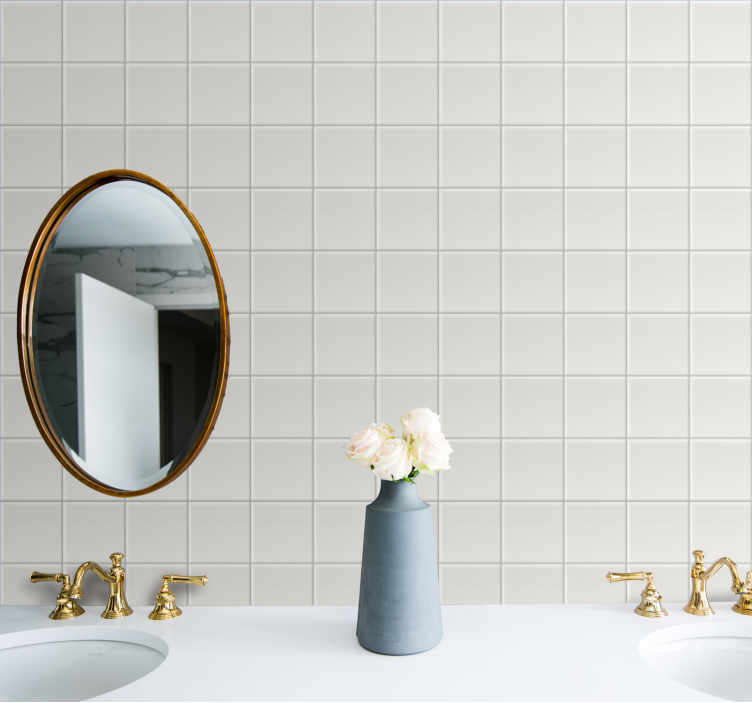 白色 瓷砖 壁纸 - TenStickers