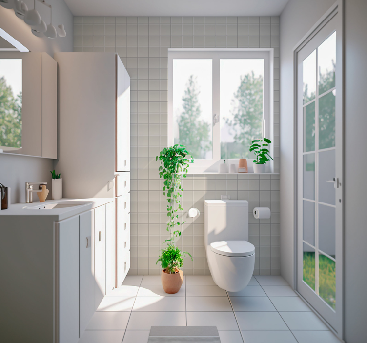 白色 瓷砖 壁纸 - TenStickers