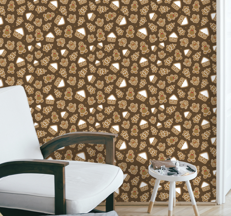 墙纸 圣诞 姜饼图案 - TenStickers