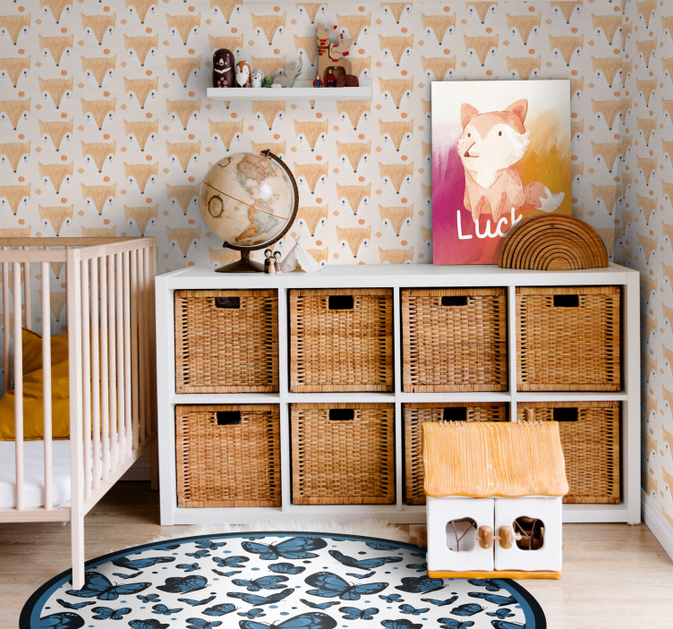 儿童墙纸 手绘狐狸 - TenStickers