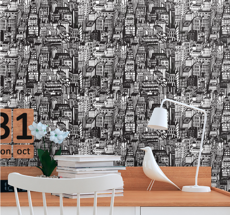 城市和乡村壁纸 城市素描混乱 - TenStickers