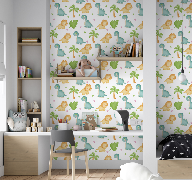 墙纸 恐龙 恐龙玩耍时间 - TenStickers