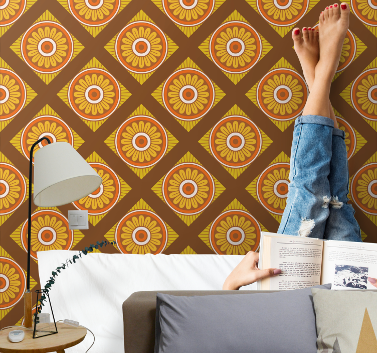 70 年代的点状竖条纹斑点壁纸 - TenStickers