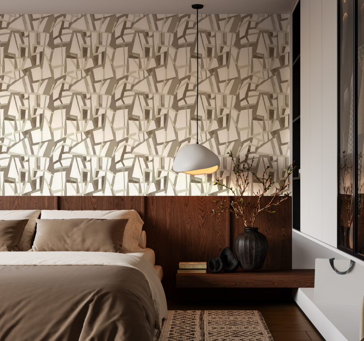 墙纸 抽象 米色北欧风格 - TenStickers