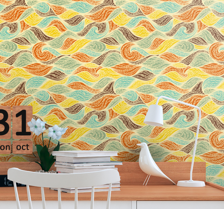 墙纸 抽象 旋转图案 - TenStickers