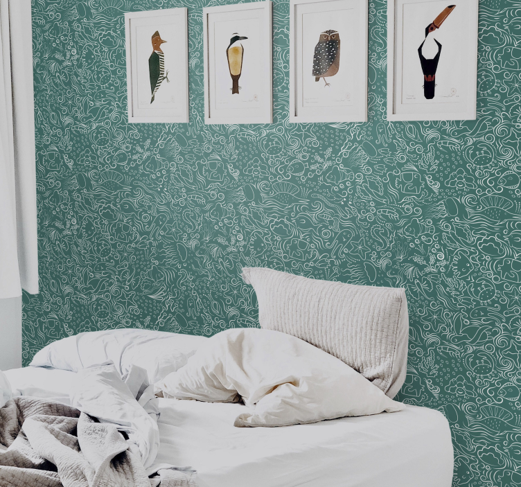 动物壁纸适合绿色海洋生物 - TenStickers