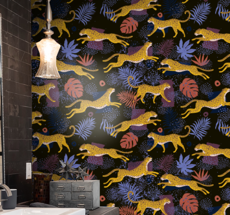 墙纸 动物壁纸 丛林动物马赛克 - TenStickers