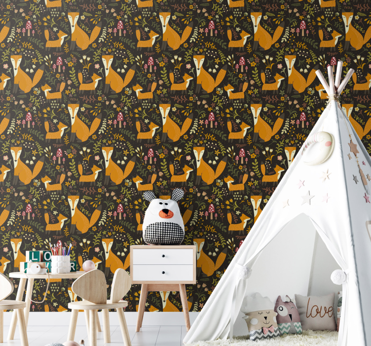 墙纸 动物壁纸 北欧狐狸 - TenStickers