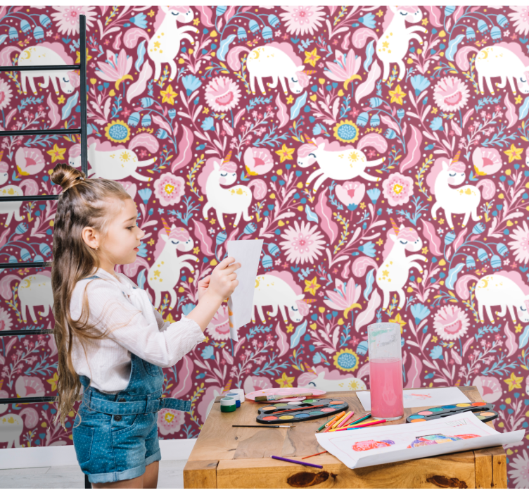 墙纸 动物壁纸 俏皮的羊驼图案 - TenStickers