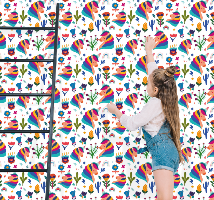 墙纸 动物壁纸 巨嘴鸟花卉图案 - TenStickers