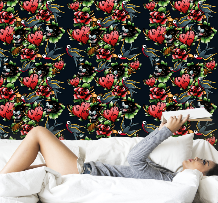 墙纸 艺术 纹身风格图案 - TenStickers