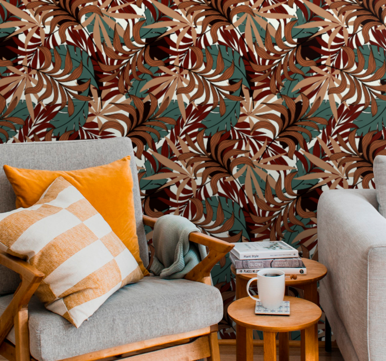 墙纸 树叶 抽象植物壁画 - TenStickers