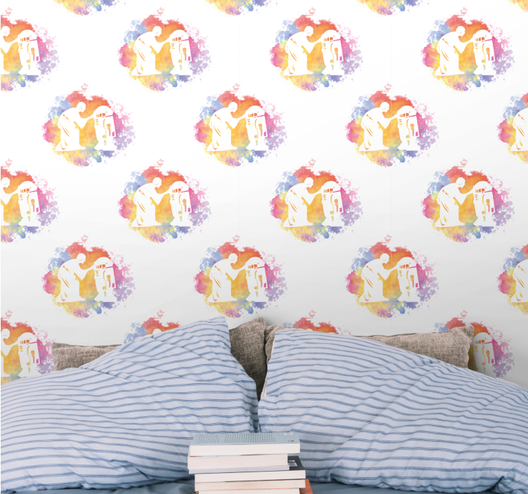 墙纸 艺术 抽象夫妇剪影 - TenStickers