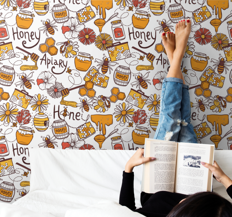 墙纸 艺术 蜂巢喜悦 - TenStickers