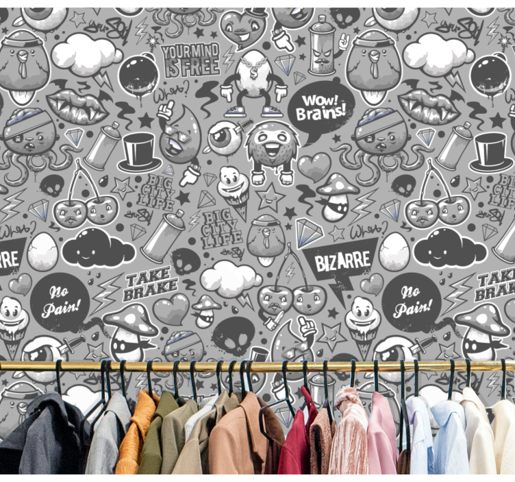 墙纸 艺术 折衷涂鸦 - TenStickers