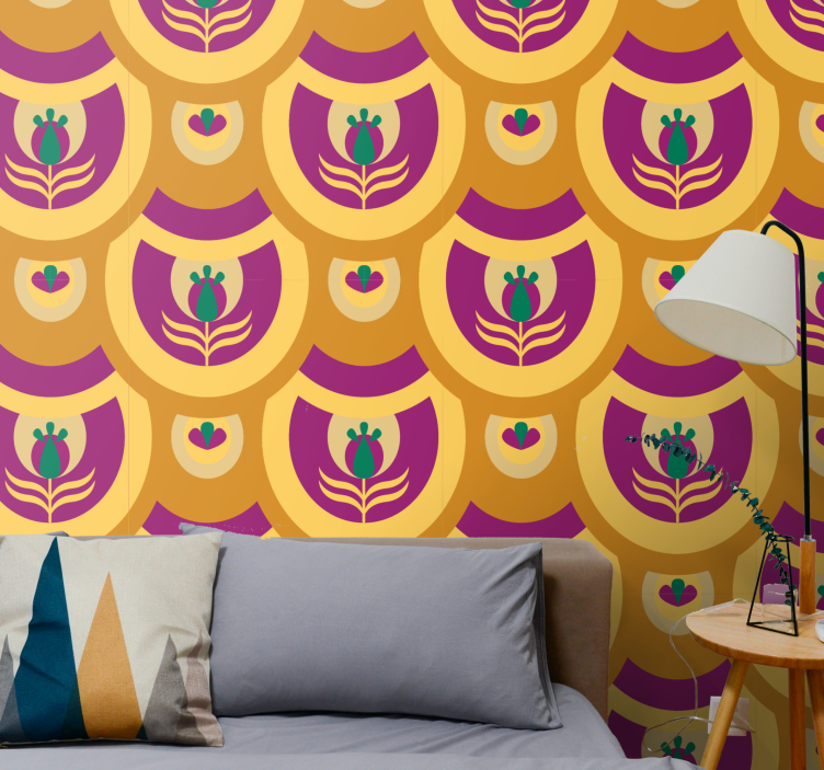 墙纸 艺术 花卉徽章设计 - TenStickers