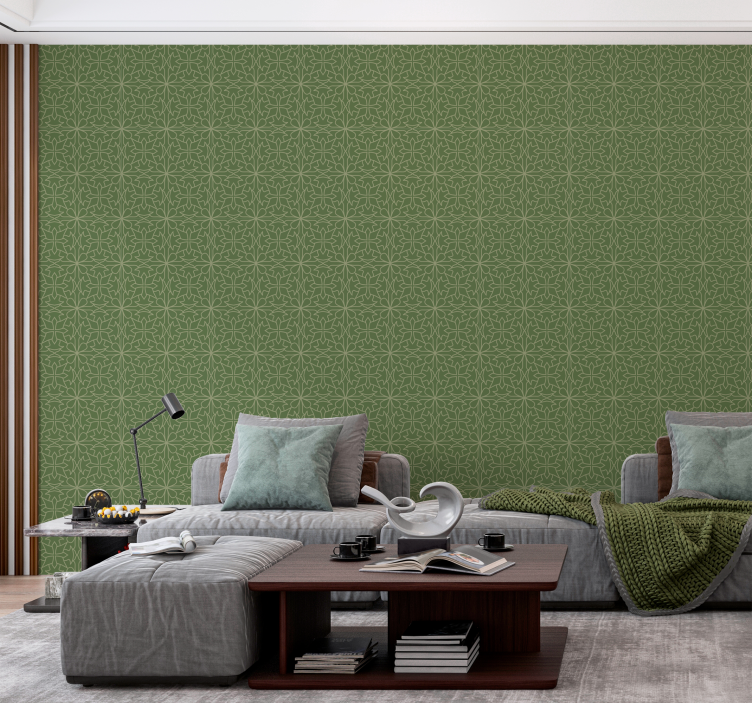 墙纸 巴洛克式 简约的锦缎图案 - TenStickers