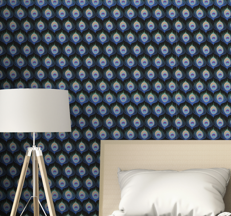 墙纸 鸟类 孔雀羽毛图案 - TenStickers