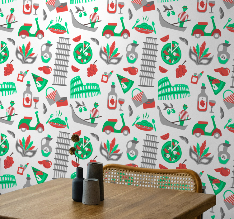 城市和乡村壁纸带您体验意大利美食之旅 - TenStickers