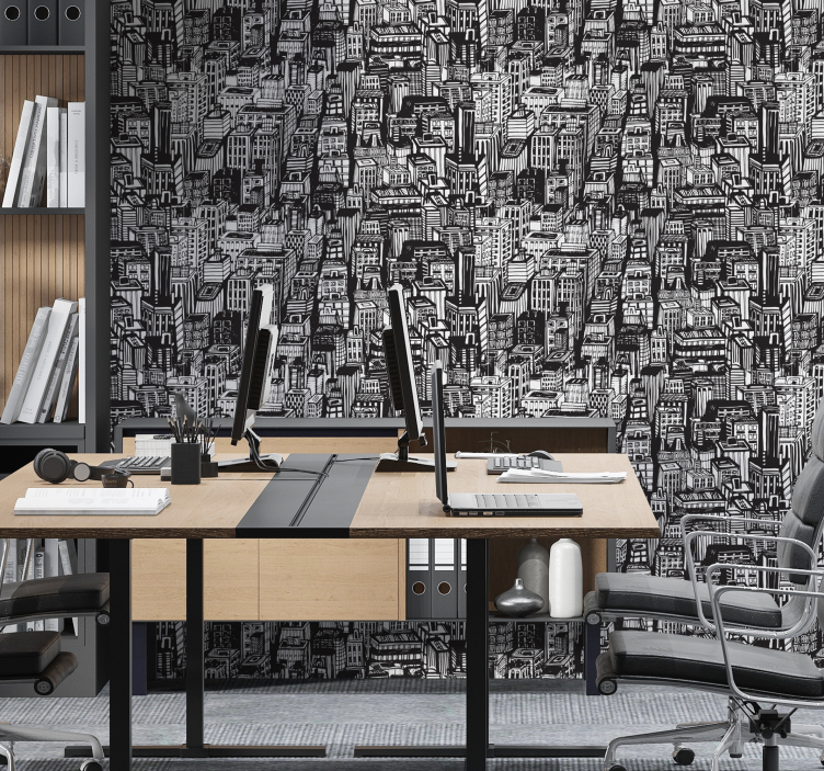 城市和乡村壁纸 城市素描混乱 - TenStickers