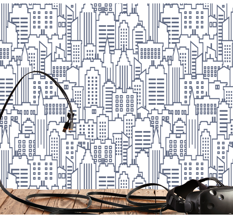 城市和乡村壁纸展现城市天际线剪影 - TenStickers