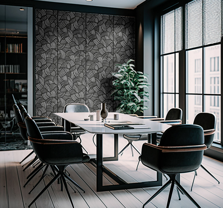 办公室墙纸 弯曲条纹 - TenStickers