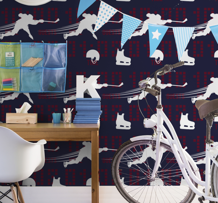 墙纸 定制墙纸 冰球比赛场景 - TenStickers