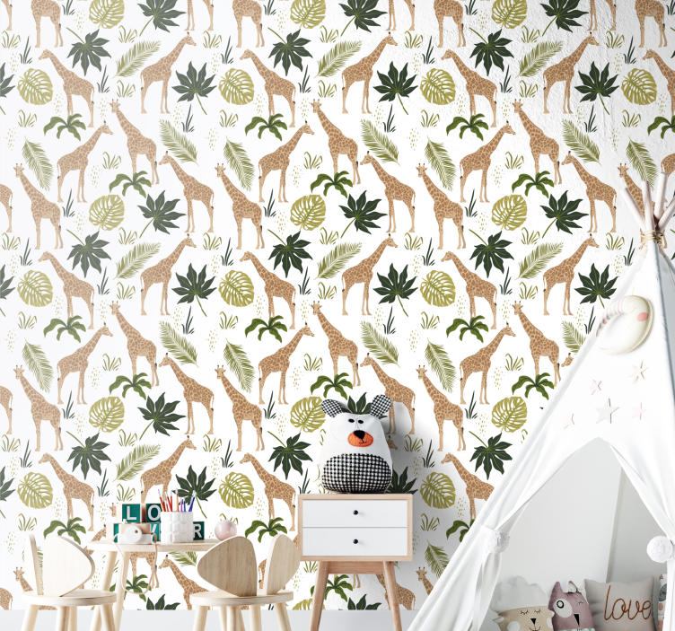 墙纸 动物壁纸 野生动物园长颈鹿主题 - TenStickers