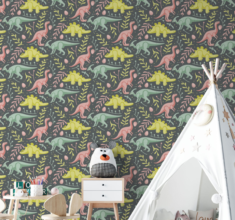 墙纸 恐龙 恐龙 动画片 玩 - TenStickers