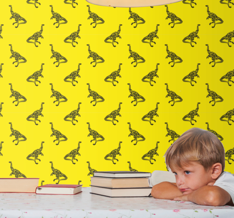 墙纸 恐龙 黄色冒险 - TenStickers