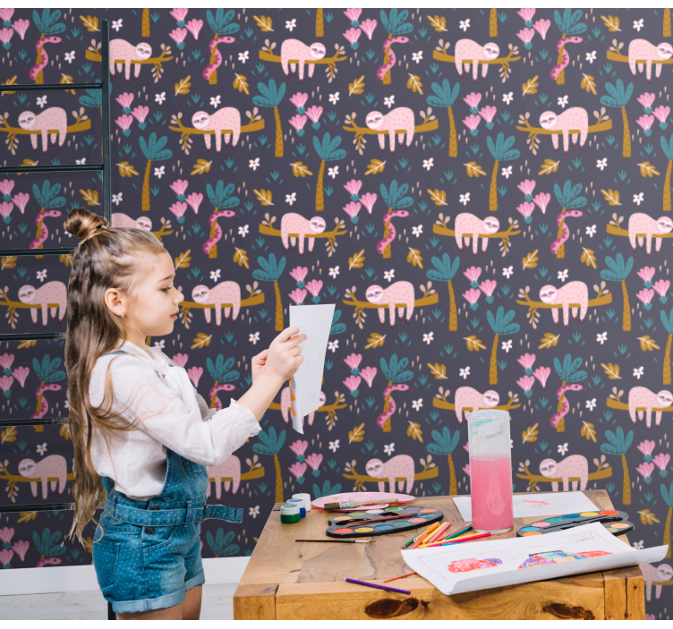 动物壁纸 粉红树懒 - TenStickers