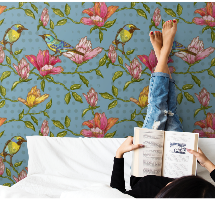 墙纸花卉 稀有的鸟类 - TenStickers