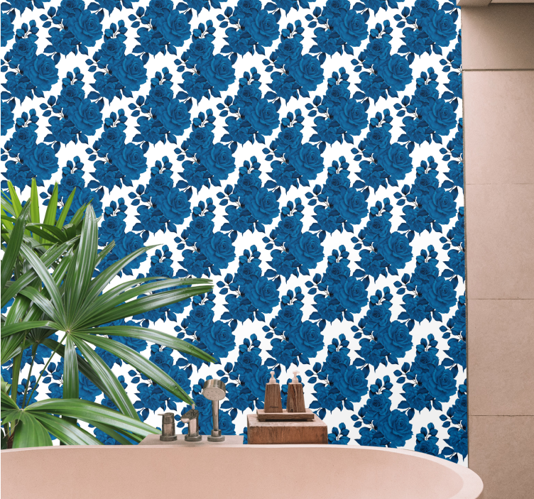 墙纸 花卉观赏 蓝色玫瑰绽放 - TenStickers