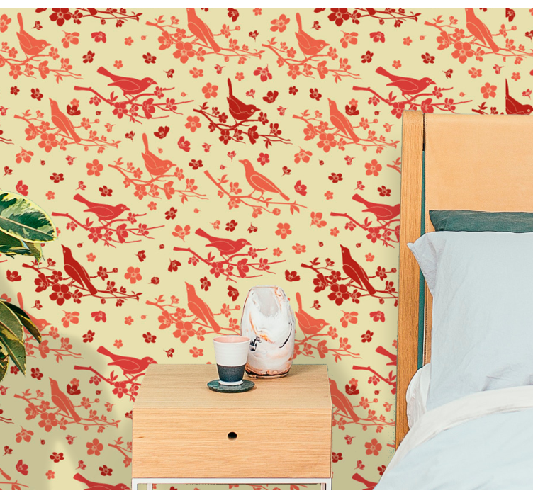 墙纸 花卉观赏 观赏鸟舍 - TenStickers