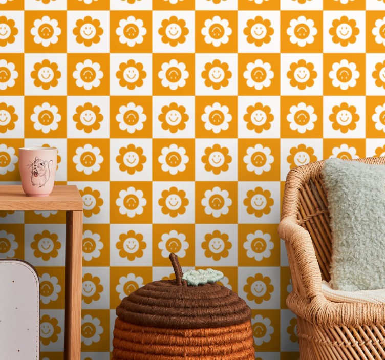 墙纸 花卉观赏 微笑花朵图案 - TenStickers