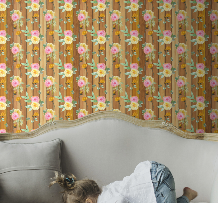 墙纸花卉 花条纹 - TenStickers