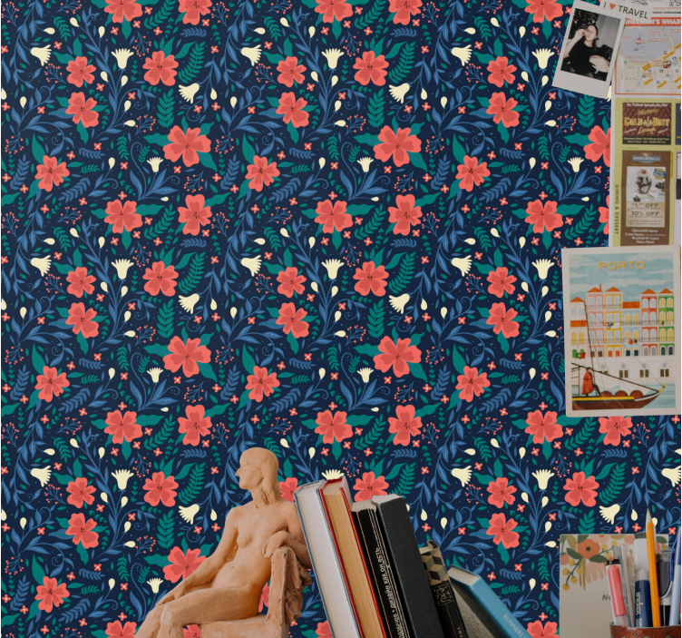 墙纸花卉 花卉植物印花 - TenStickers